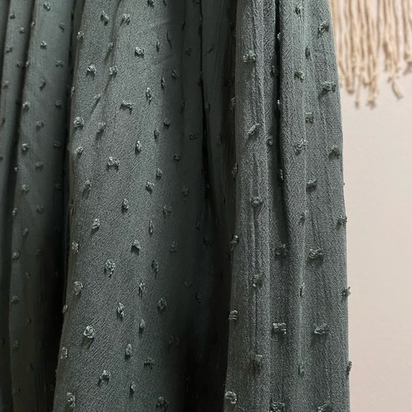 Olive green button up mini dress. Worn once - Picture 2 of 2